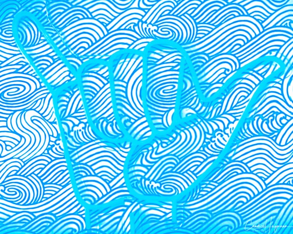 Blue Shaka Print